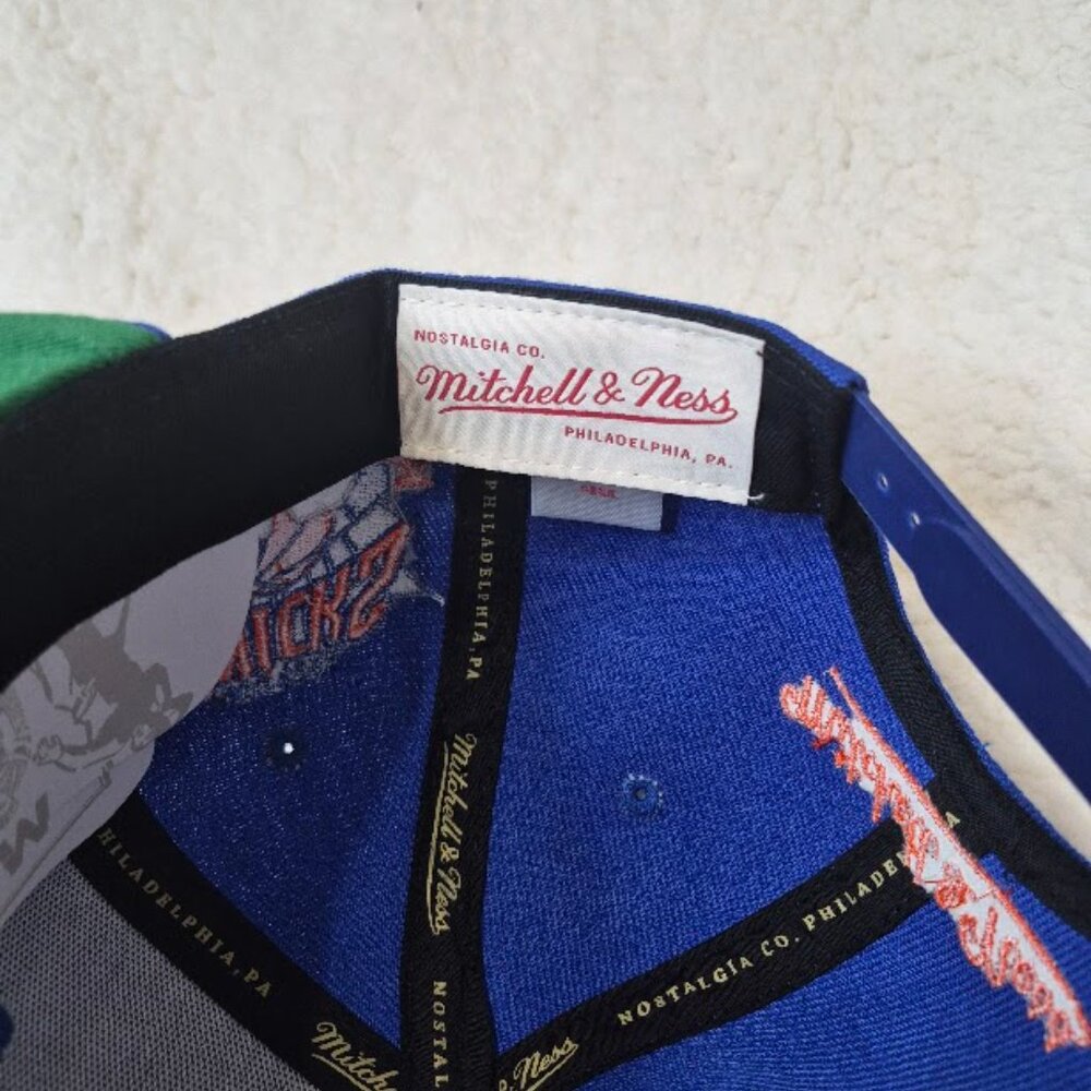 Mitchell & Ness NY Knicks Oversweep Snap Cap Blue One Size 50th Aniversary New - Picture 9 of 12